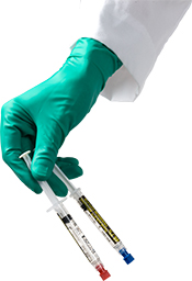 catheter lock holding two-syringes
